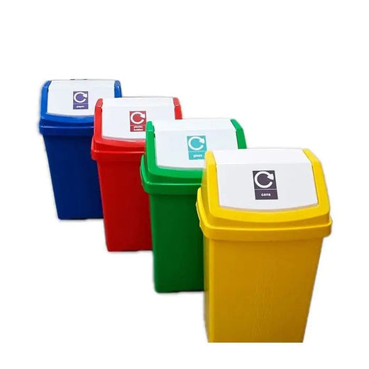 50 Litre Recycling Bin with Flip Top Lid and Recycling Sticker