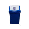 50 Litre Recycling Bin with Flip Top Lid and Recycling Sticker