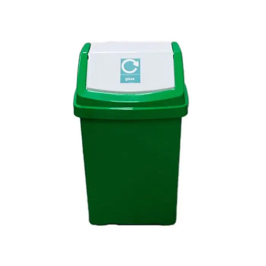 50 Litre Recycling Bin with Flip Top Lid and Recycling Sticker