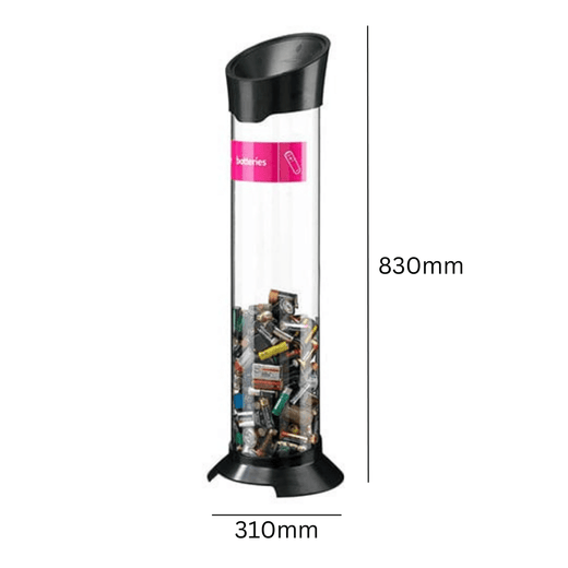 Freestanding Battery Recycling tube with Graphic - 20 Litre