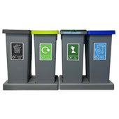 4 x 50L Fitbin Recycling Station with Tray