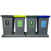 4 x 75L Fitbin Recycling Station with Tray