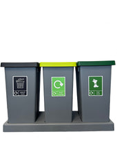 3 x 75L Fitbin Recycling Station with Tray