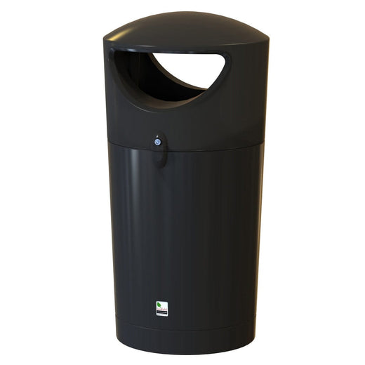 Metro Round Hooded Litter Bin - 120 Litre