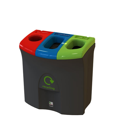 Mini Meridian Triple Aperture Recycling Bin - 87 Litre