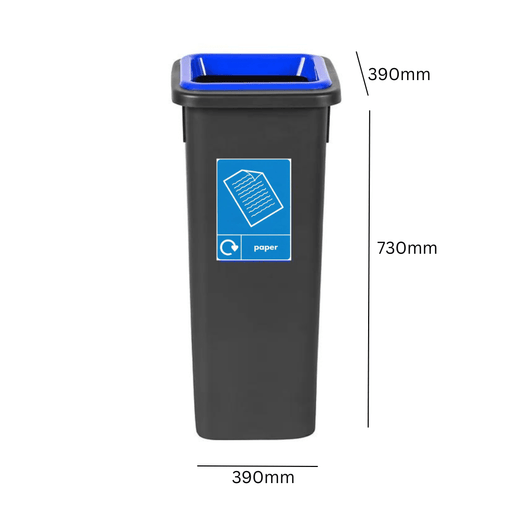 Black Freestanding Recycling Bin - Available in 3 Sizes