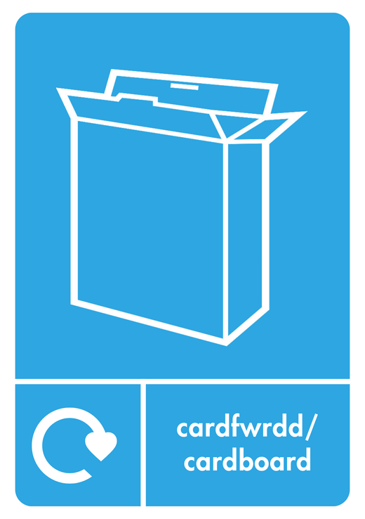 A5 Bilingual Cardboard Recycling Sticker