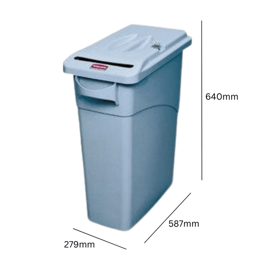 Slim Jim Confidential Paper Bin with Lock 60 Litres