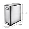 EKO Ecofly Slim Dual Compartment Recycling Bin - 2 x 20 Litre