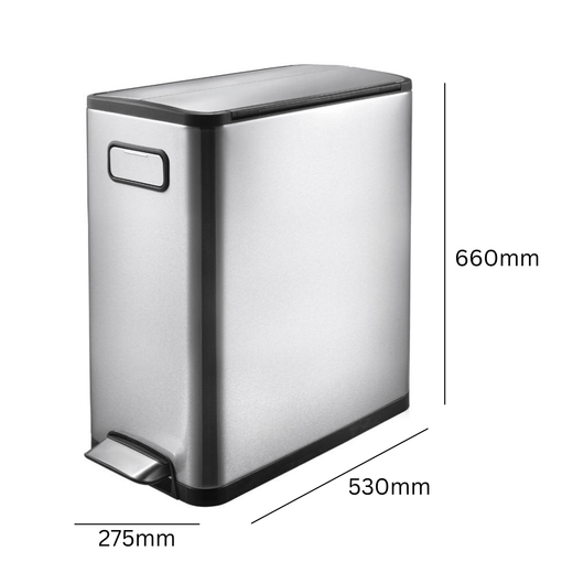 EKO Ecofly Slim Dual Compartment Recycling Bin - 2 x 20 Litre