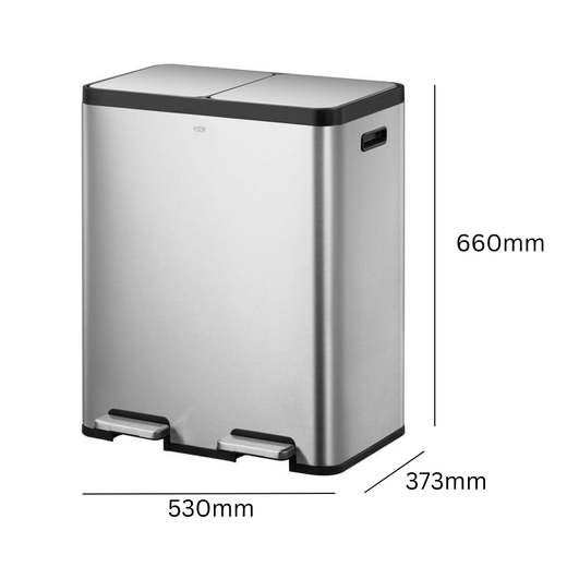 EcoCasa Foot Pedal 2x30 Litre Recycling Bin