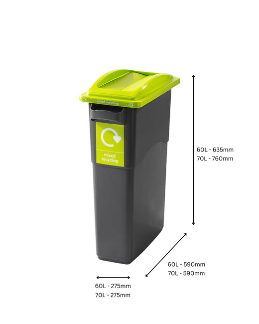 Smart Slim Profile Recycling Bins - 60 & 70 Litre Available