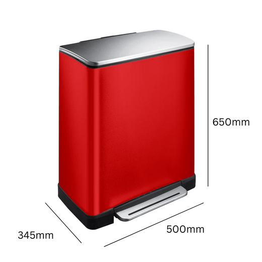 Eko E-Cube Foot Pedal 28+18 Litres Recycling bin