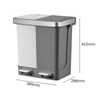 Hana Duo 2 Compartment Recycling Bin - 2 x 10 Litre