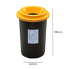 Round Open Top Recycling Bin - 50 Litre