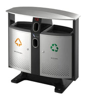 Robust Outdoor Recycling Bin with Battery Disposal - 2 x 39 Litre