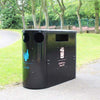 Extra Large Pod Triple Recycling Bin for Outdoor - 380 Litre