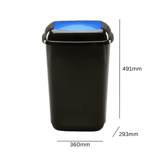 Plastic Push Lid Recycling Bin - 28 litre