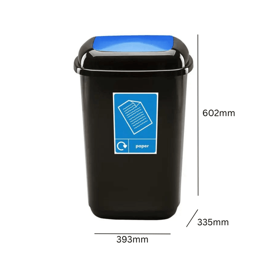 Plastic Push Lid Recycling Bin - 45 litre