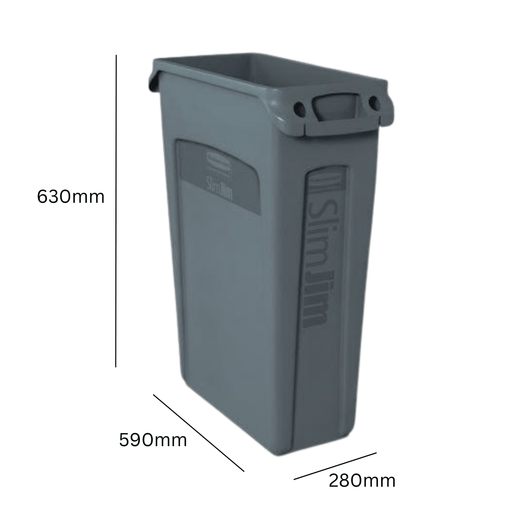 Slim Jim Waste Container with Venting Channels 60.5 Litres