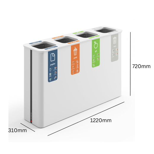 Trinity Quad Recycling Bin - 4 x 60 Litre