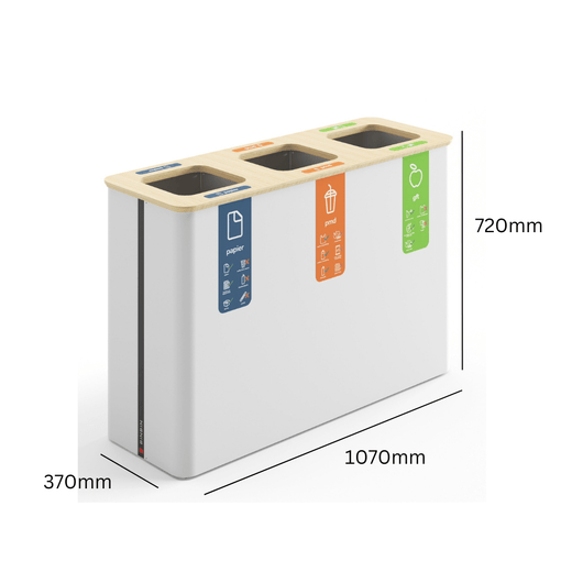 Trinity Trio Recycling Bin - 3 x 90 Litre