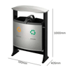 External Tilting 2 Compartment Recycling Bin - 2 x 39 Litre