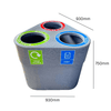 Triangular 3 Compartment Recycling Bin - 225 Litre