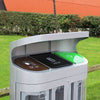 Torpedo Triple Recycling Bin With Hood for Outdoor - 162 Litre