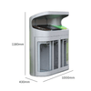 Torpedo Triple Recycling Bin With Hood for Outdoor - 162 Litre