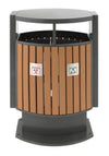 Front Open Wood Effect Recycling Bin - 2 x 39 Litre