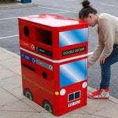 Double Decker Bus Novelty Recycling Bin - 160 Litre