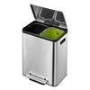 EcoCasa Dual Compartment Recycling Bin - 2x15 Litre