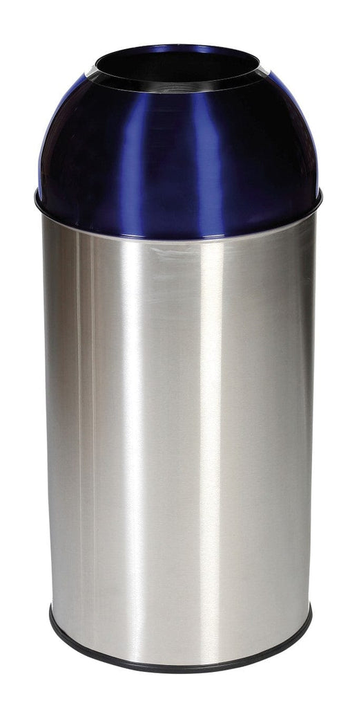 Stainless Steel Recycling Bins with Coloured Domes - 40 Litre