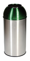 Stainless Steel Recycling Bins with Coloured Domes - 40 Litre