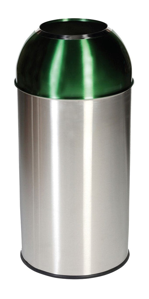 Stainless Steel Recycling Bins with Coloured Domes - 40 Litre