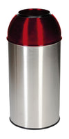 Stainless Steel Recycling Bins with Coloured Domes - 40 Litre