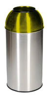 Stainless Steel Recycling Bins with Coloured Domes - 40 Litre