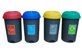 Set of 4 50 Litre Recycling Bins & Stickers