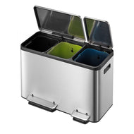 EcoCasa Triple Compartment Recycling Bin - 3 x 15 Litre
