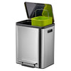 EcoCasa Dual Compartment Recycling Bin - 2x15 Litre