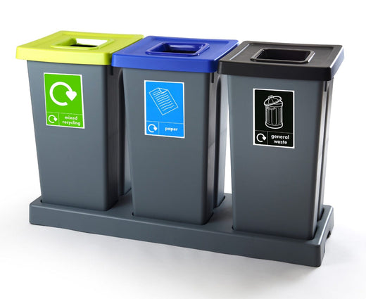 Large Triple Recycling Station - 3 x 75 Litre