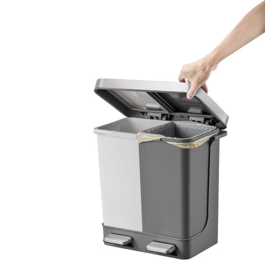 Hana Duo 2 Compartment Recycling Bin - 2 x 10 Litre