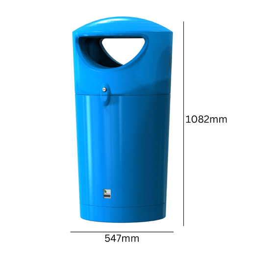 Metro Round Hooded Litter Bin - 120 Litre