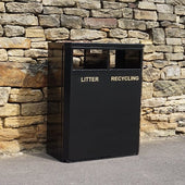 2 Compartment Steel Recycling Bin - 160 Litre