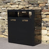 2 Compartment Outdoor Steel Recycling Bin - 224 Litre