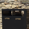 2 Compartment Outdoor Steel Recycling Bin - 224 Litre