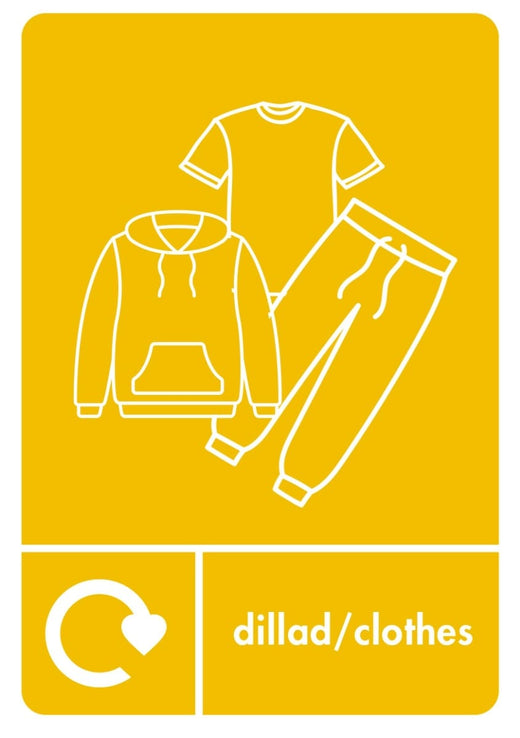 A5 Bilingual Clothes Recycling Sticker