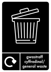 A5 Bilingual General Waste Sticker
