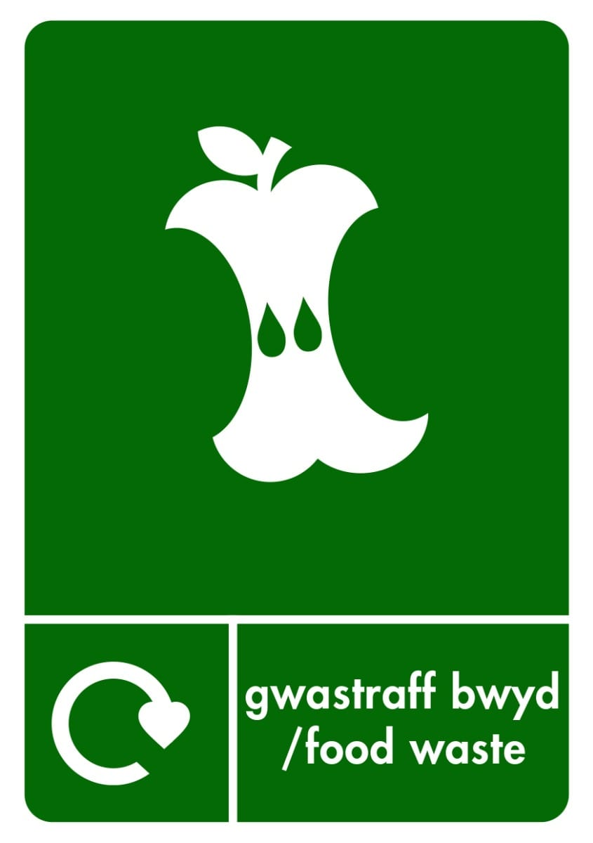 Bilingual Food Waste Sticker | Fast Delivery As Standard